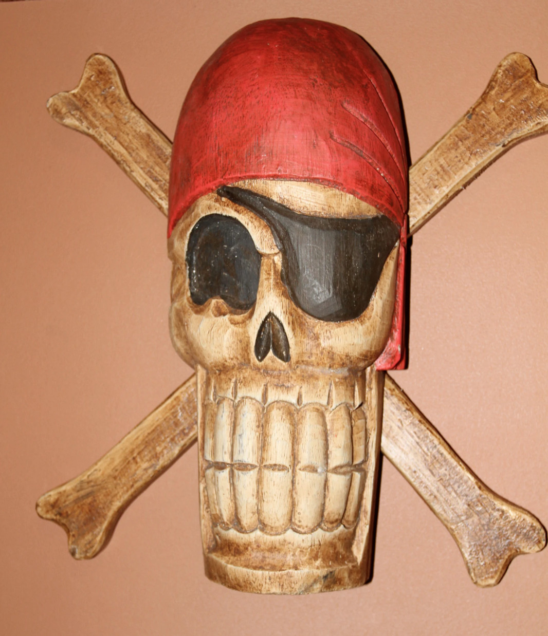 PIRATE / Large Wood Wall Hanging Pirate / Jolly Rodgers / Pirate Room Display