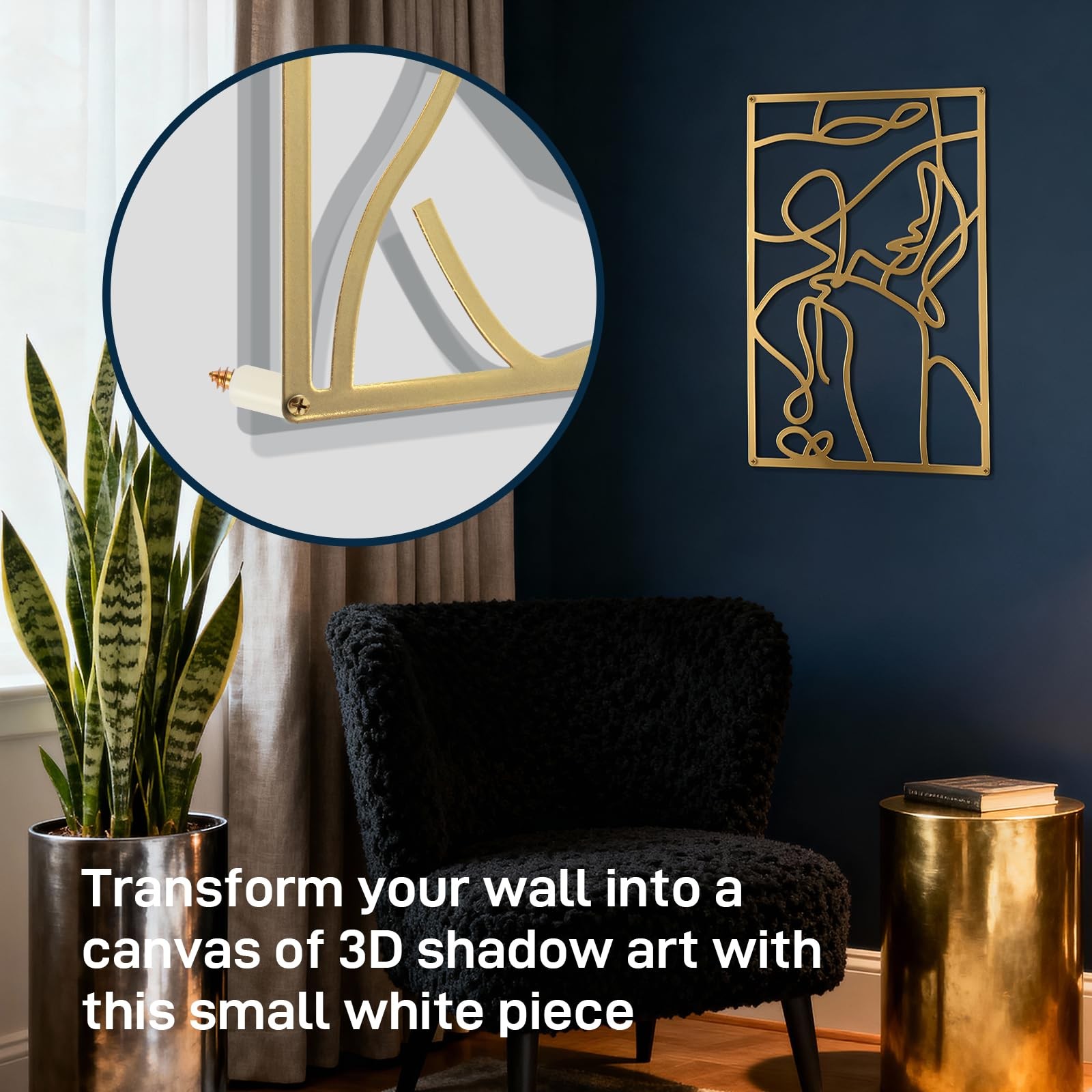 4 PCS Metal Wall Art Decor Minimalist Abstract Gold Female Body 17×11.8 Inch