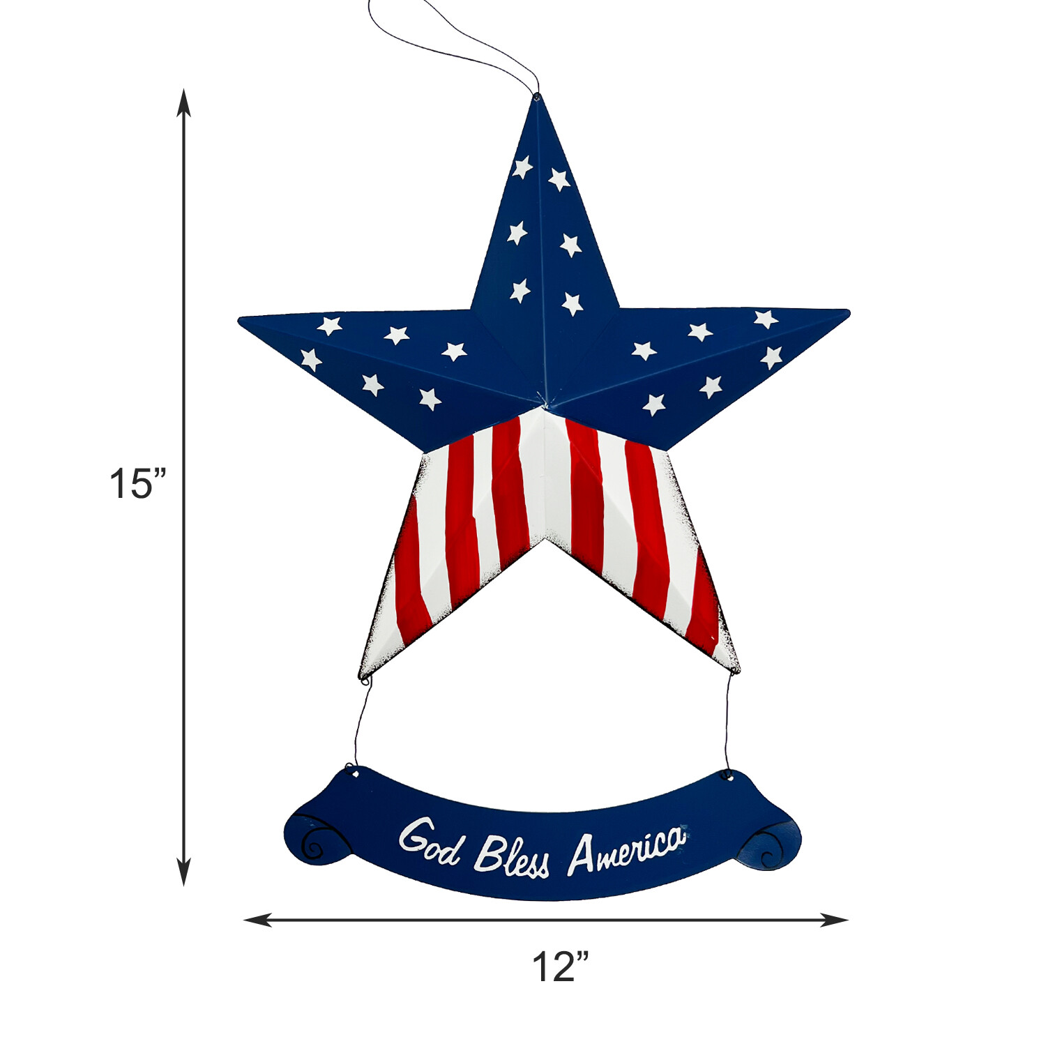 Rustic Hanging Metal American Flag Patriotic Barn Stars Wall Door Yard Signs