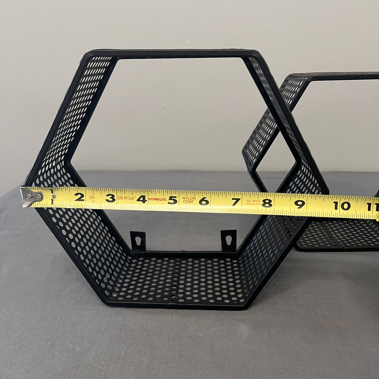 Metal Hexagon Shape Wall Decor Black 9.5×9” & 8.5×8”