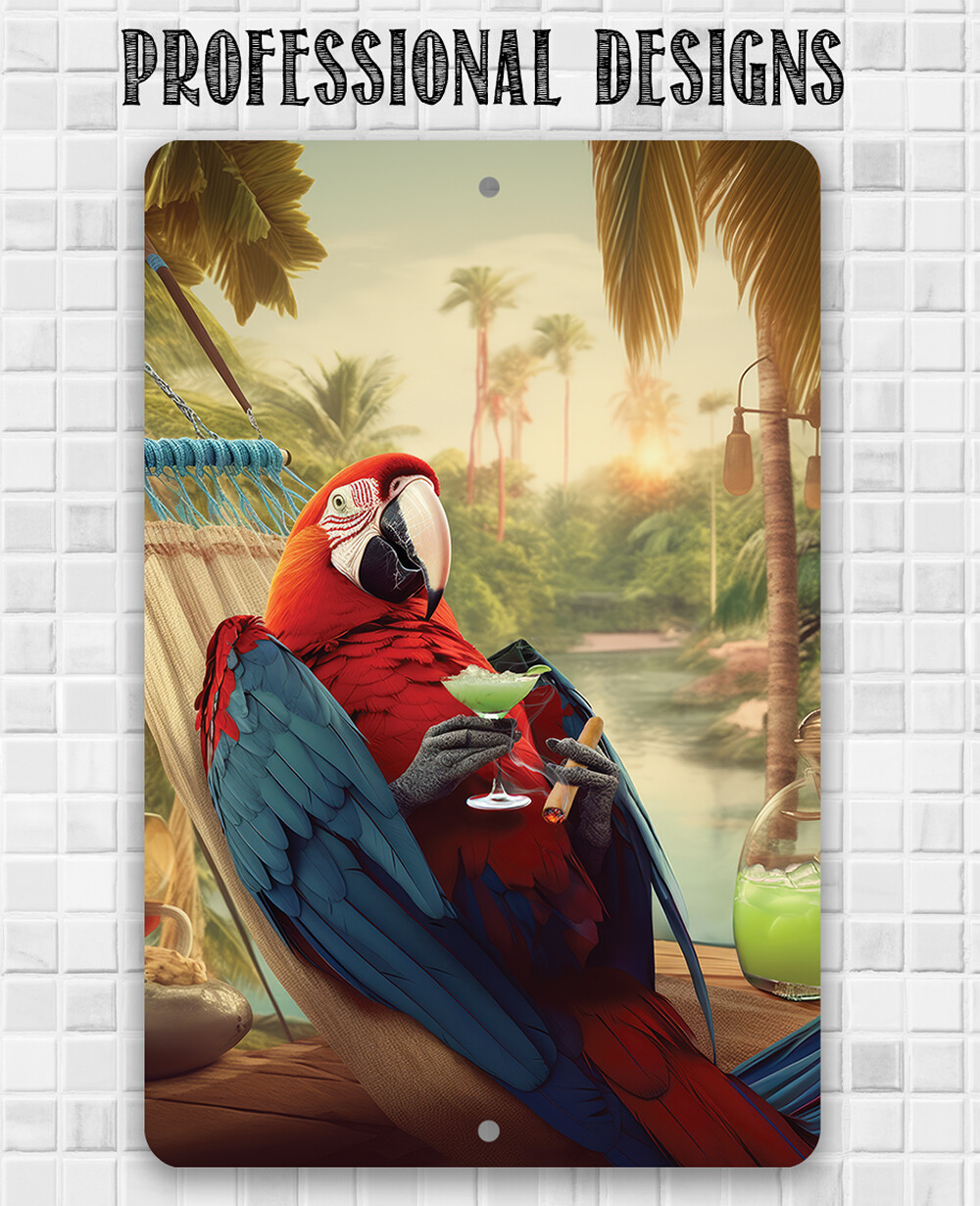 Metal Sign – Life is Good Parrot Retro Vintage Decoration Perfect for Beach Home