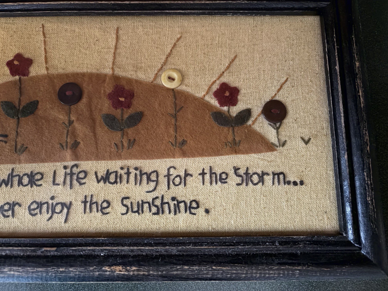 Rustic Wood Framed Floral Quote Plaque Wall Mounted Hanging Horizontal