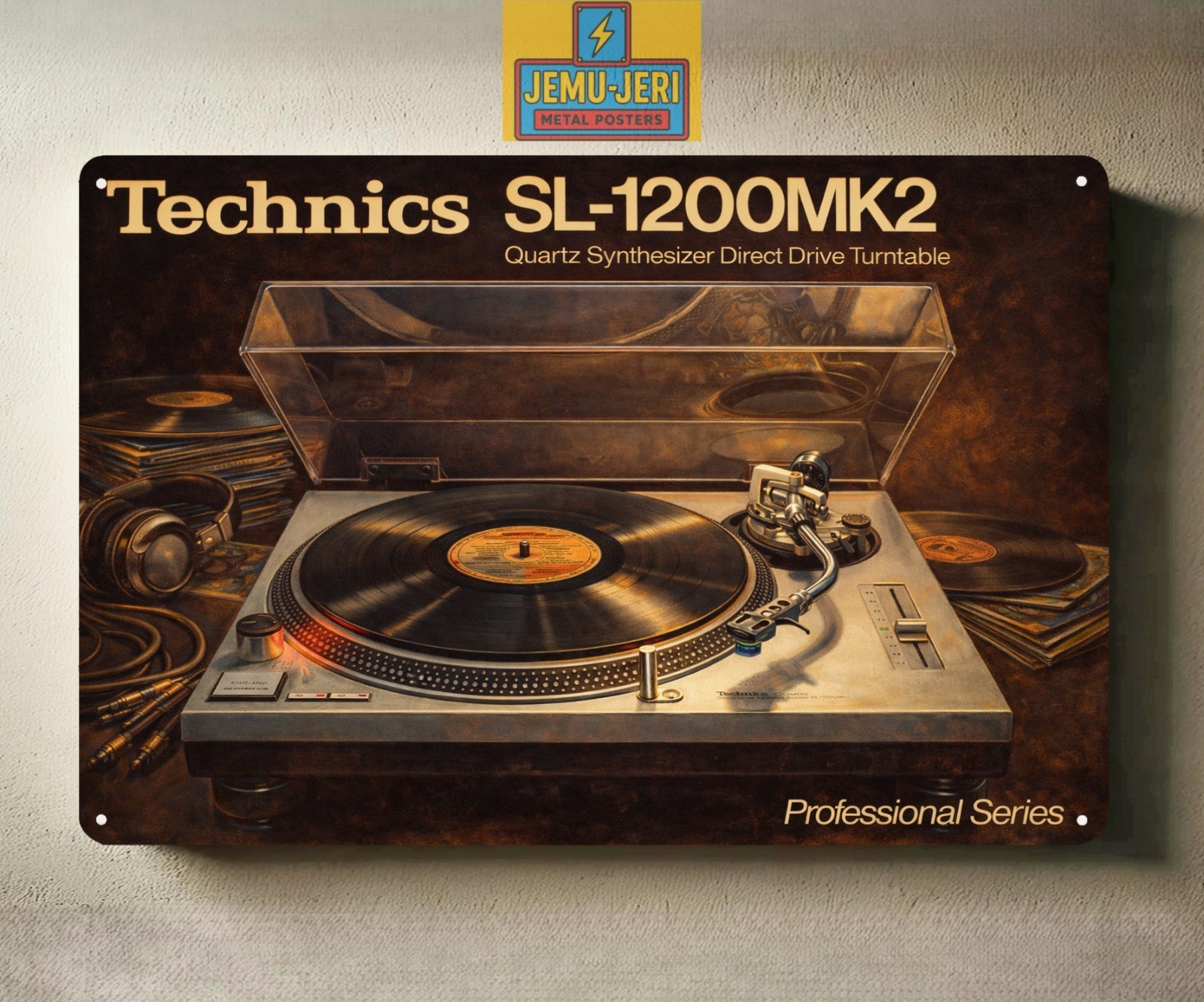 Technics SL-1200MK2 Turntable Metal Poster Tin Sign Vinyl Record Player Wall Art
