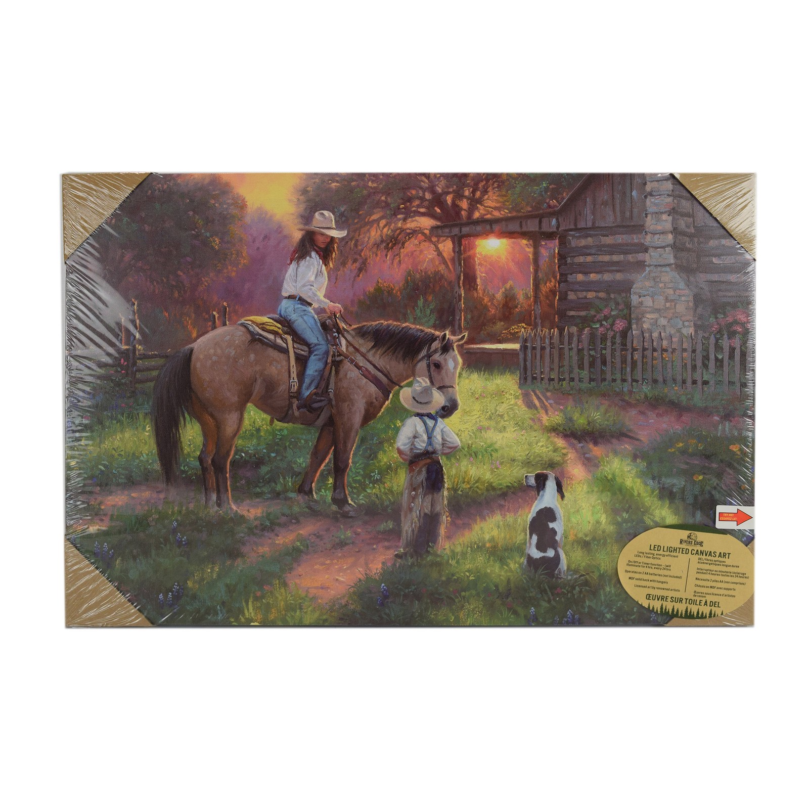 Rivers Edge Products LED Canvas Wall Art, 24″ x 16″, Fiber Optic Light Up