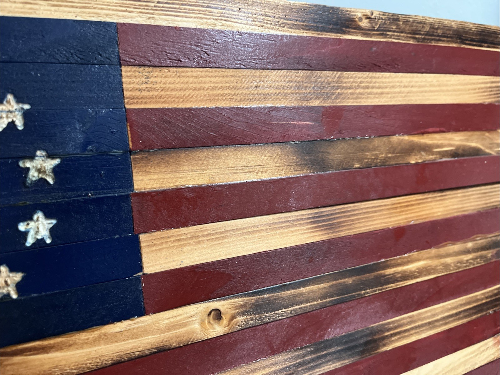 Handmade 1776 Wooden American Flag Classic Rustic Wall Decor USA