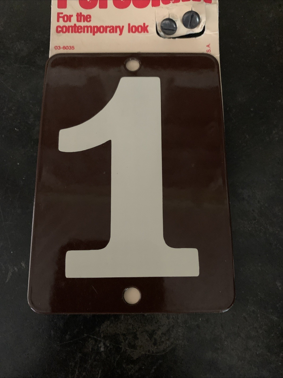 Vintage Cole Porcelain House Number # 1