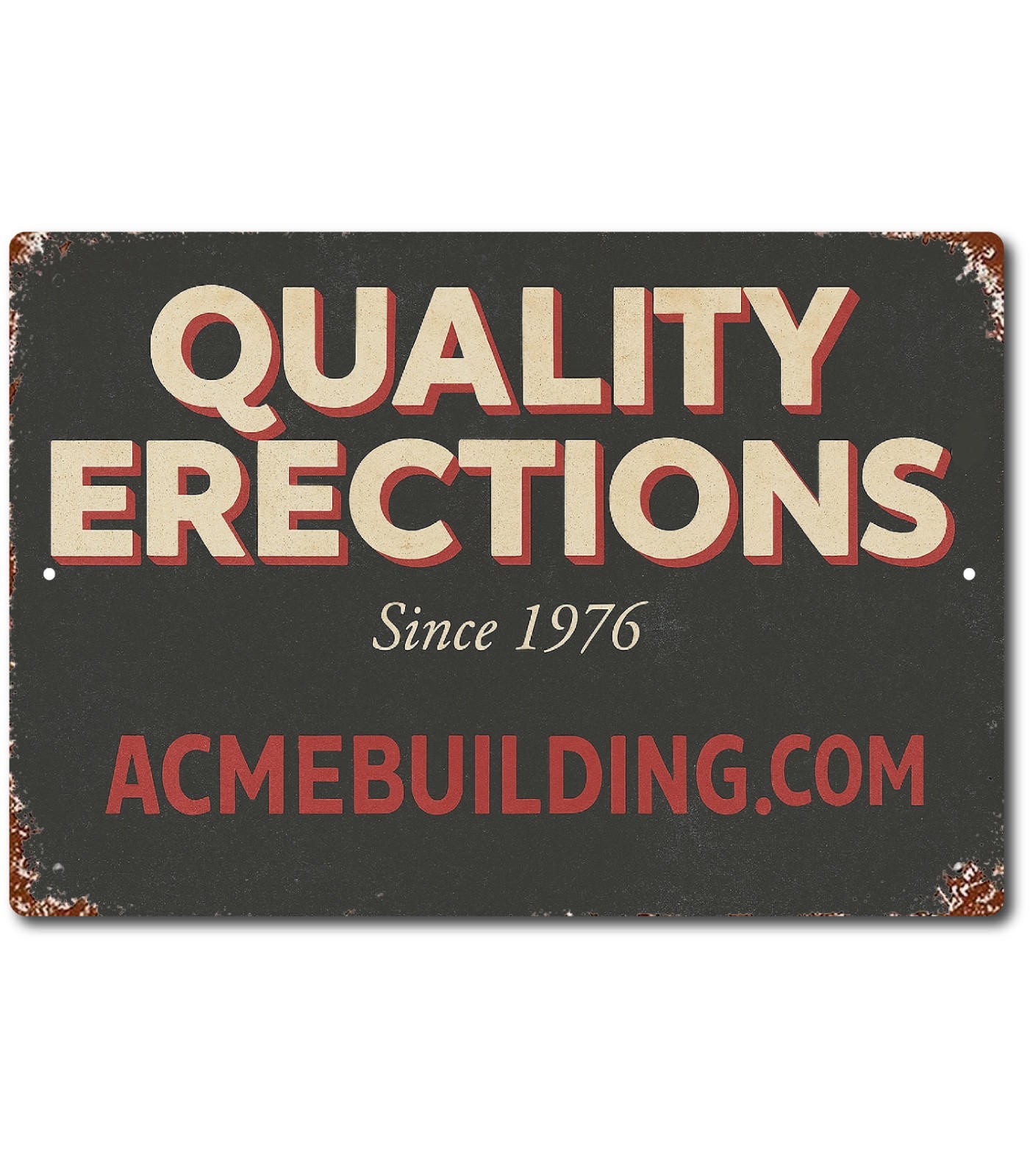 Erections Sign Aluminum Vintage 12×8 Rectangle Man Cave Decor Glossy