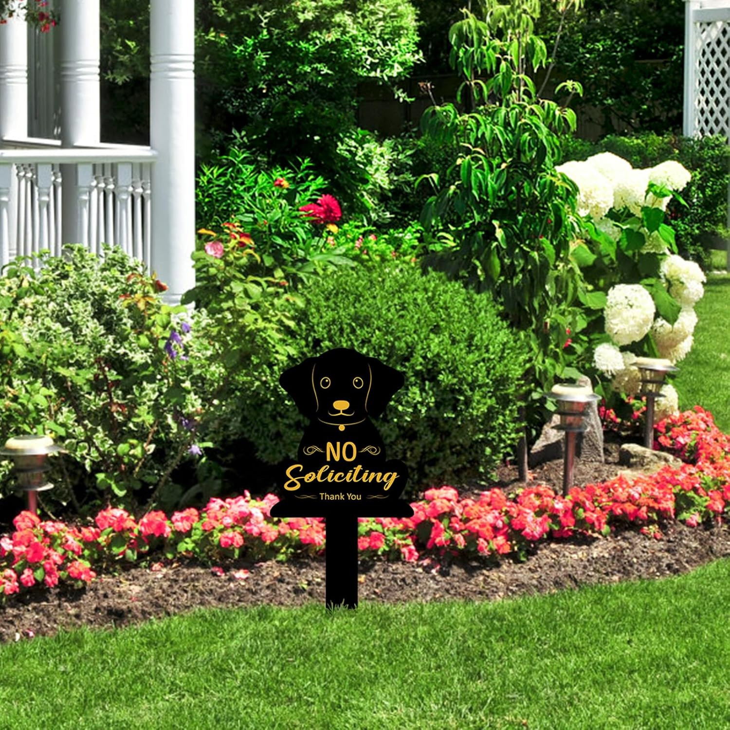 No Soliciting Sign for House Metal No Soliciting Yard Sign with Stake Outdoor Ya