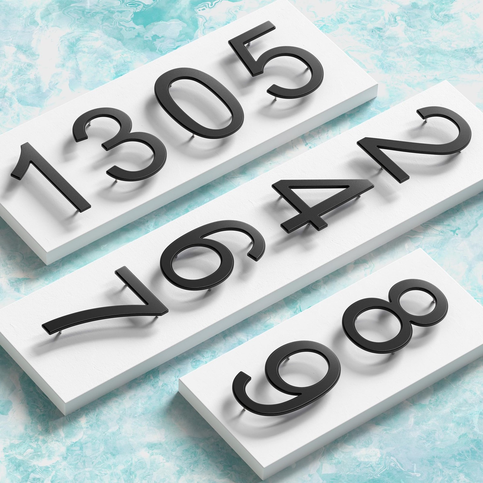 Modern House Numbers for Outside Address Numbers 10 Inch Black Metal House Nu…
