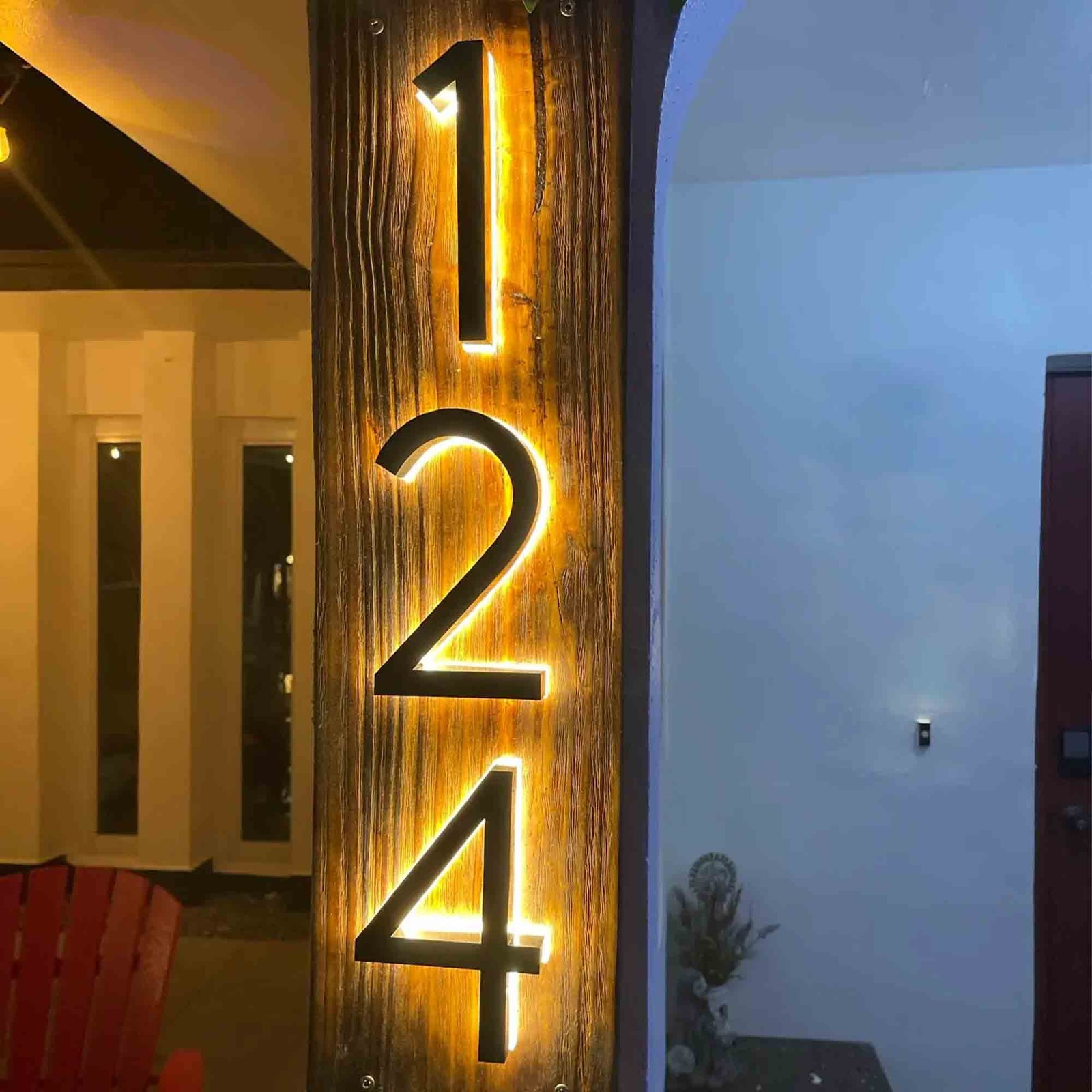 LED House Number Light Metal Illuminated House Sign Address Sign Home Door Sign