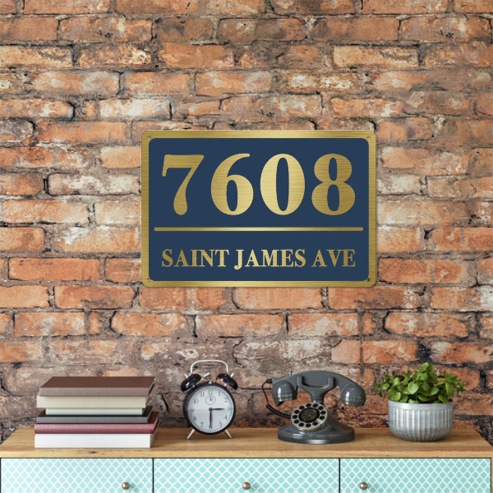 8″ x 12″ Personalized Home Address Sign Customized Aluminum House Number Plaque