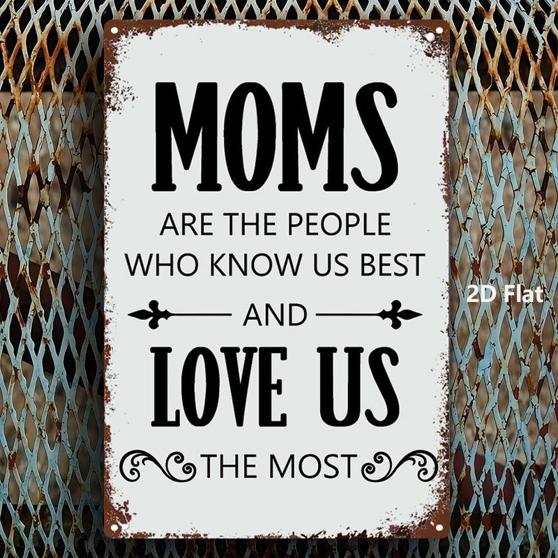 Vintage Iron Art Sign “Moms Know Us Best” 8X12 Inches
