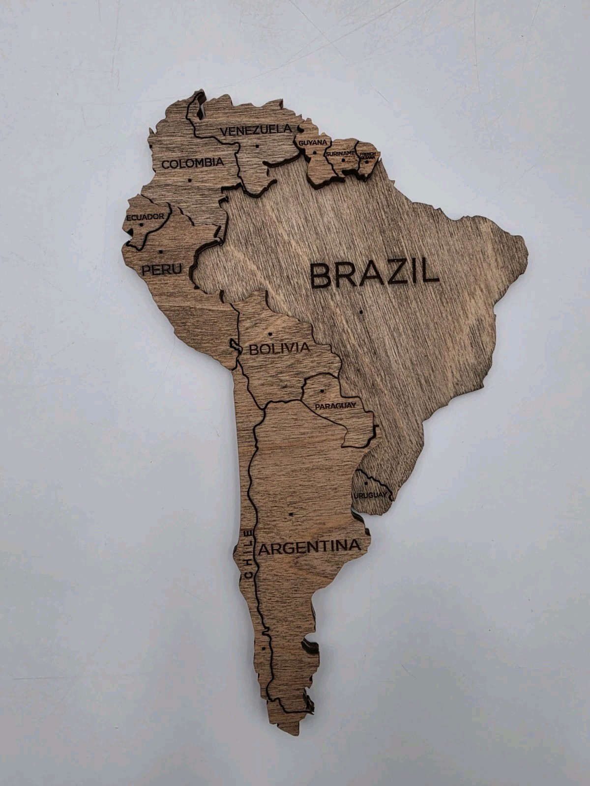 Enjoy The Wood Wooden Travel Map Wall Decor Medium 39″ x 24″ Complete Open Box