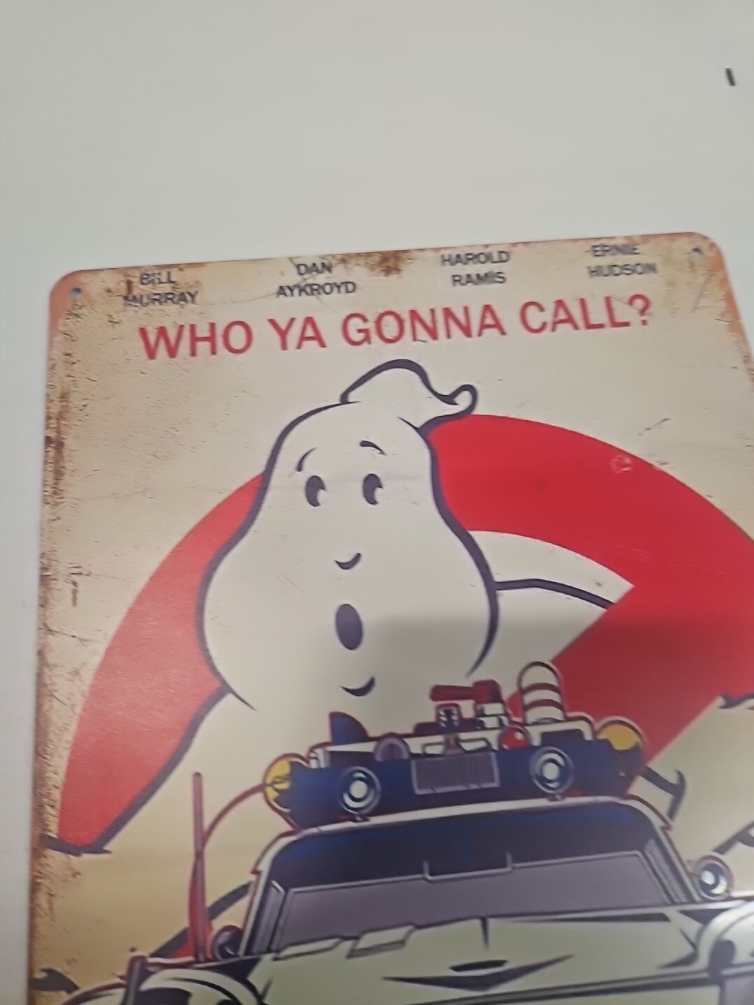 Ghostbusters, Who Ya Gonna Call? Rustic-looking Tin Sign, 8×12