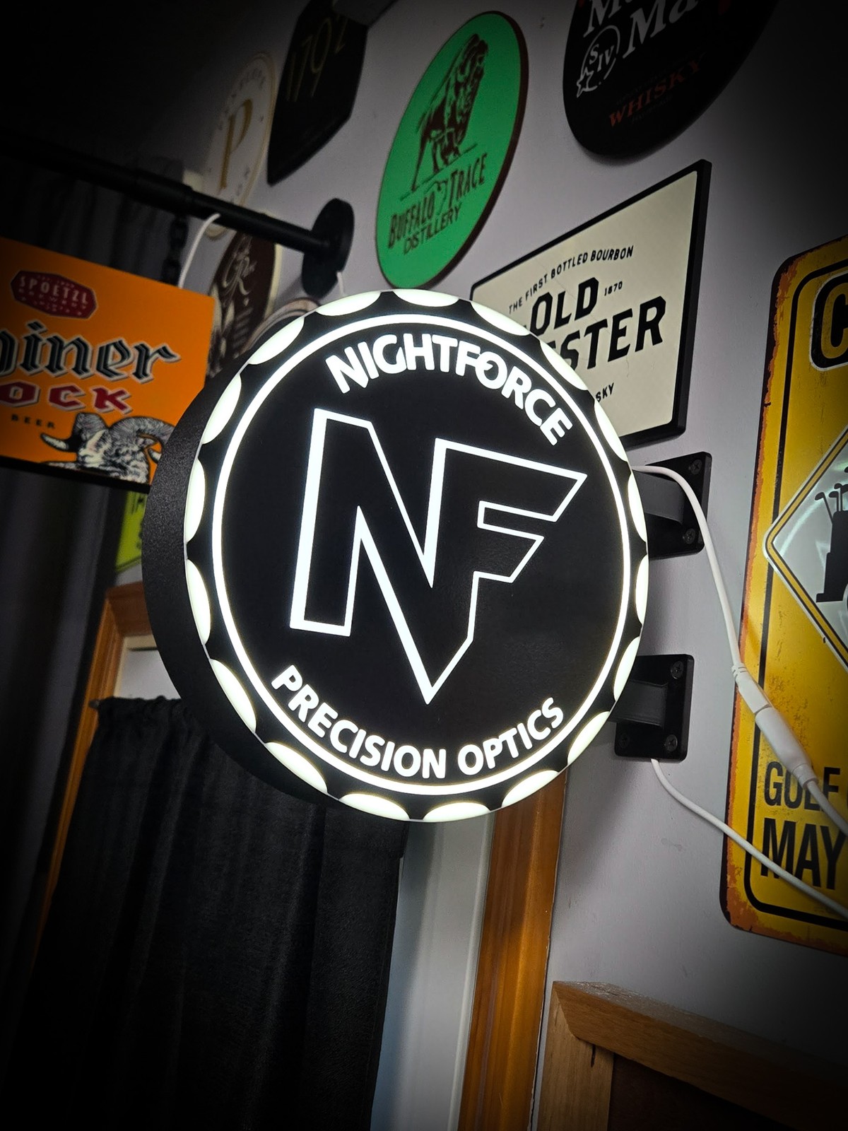 NIGHTFORCE OPTICS 12 Inch Light Box LED Sign 3D Printed Wall Decor Man Cave