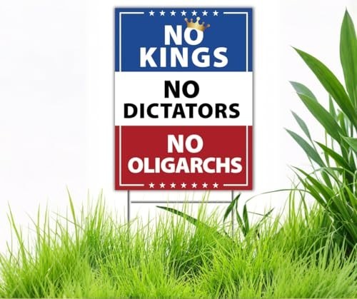 No Kings In America Sign No Kings No Dictators Protest Sign Double Sided Corr…