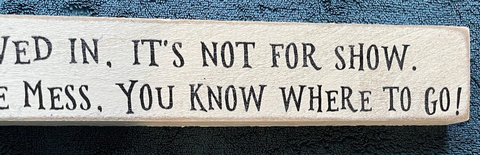 “OUR HOUSE IS LIVED IN, IT’S NOT FOR SHOW. IF YOU DON’T LIKE THE MESS Funny Sign