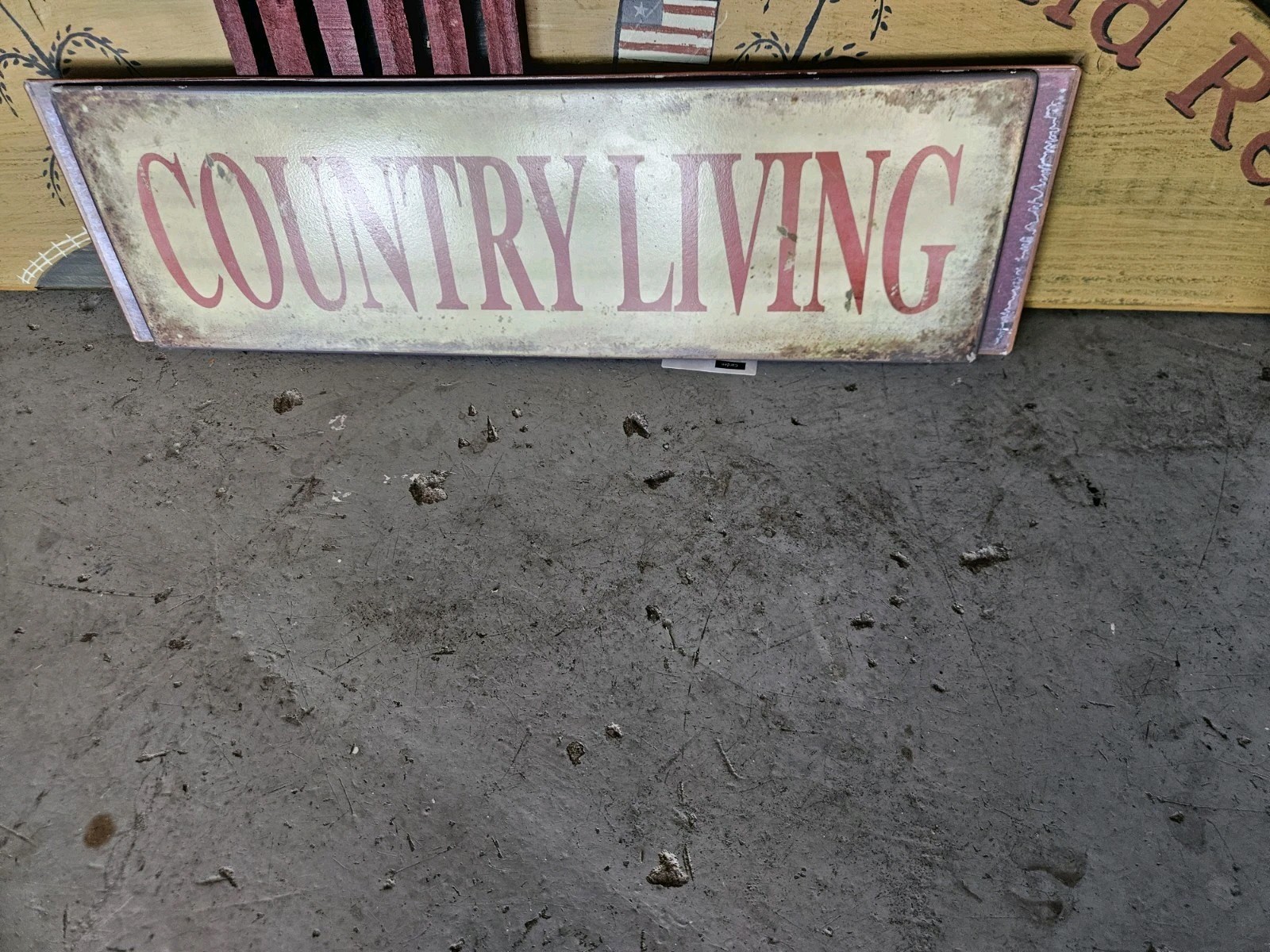 At Home Country Living Buffalo Plaid Wood Wall Sign Large 23.75in Red/Black