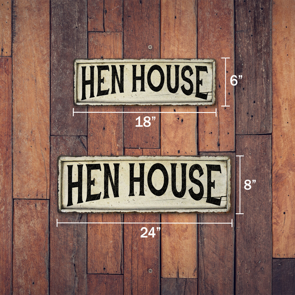 HEN HOUSE Farmhouse Style Wood Look Sign Gift Metal Decor 106180028193