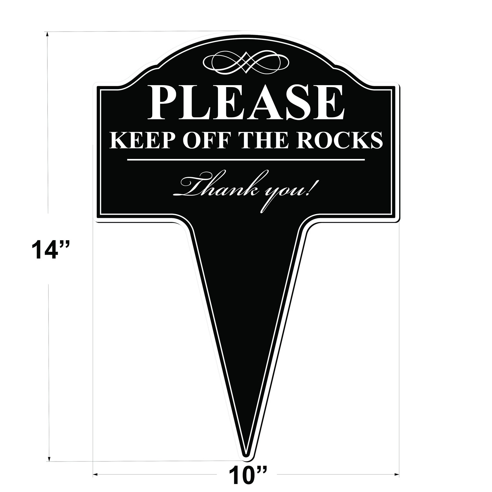 Please Keep Off The Rocks Aluminum Yard Sign 10×14