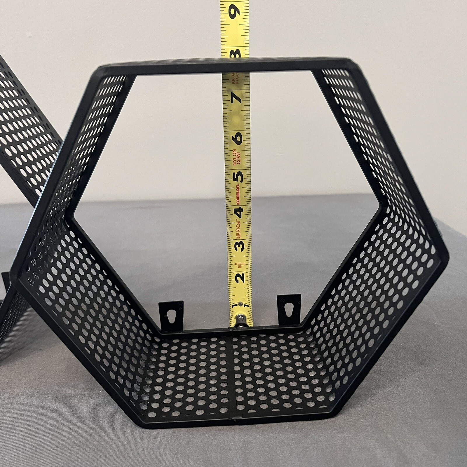 Metal Hexagon Shape Wall Decor Black 9.5×9” & 8.5×8”