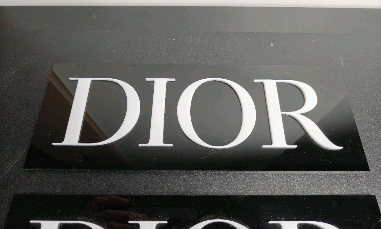 Dior Sign Plaque Art Rare Quality Decor Plastic/Acrylic – 11″ x 4″ in. Set of 2
