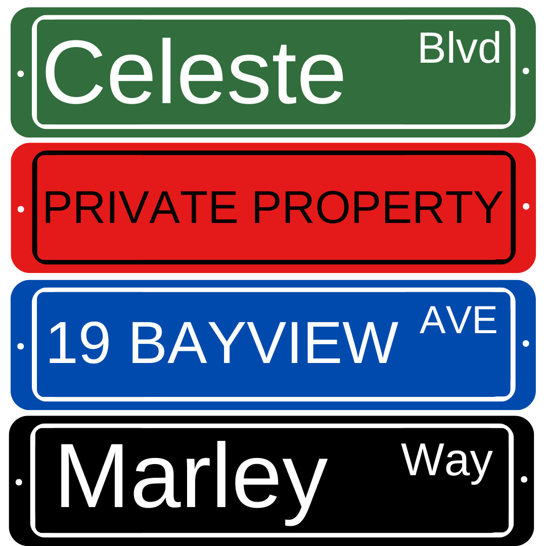 Custom Holiday Gift Outdoor/Indoor Personalized Street Signs (2 Size/Multicolors