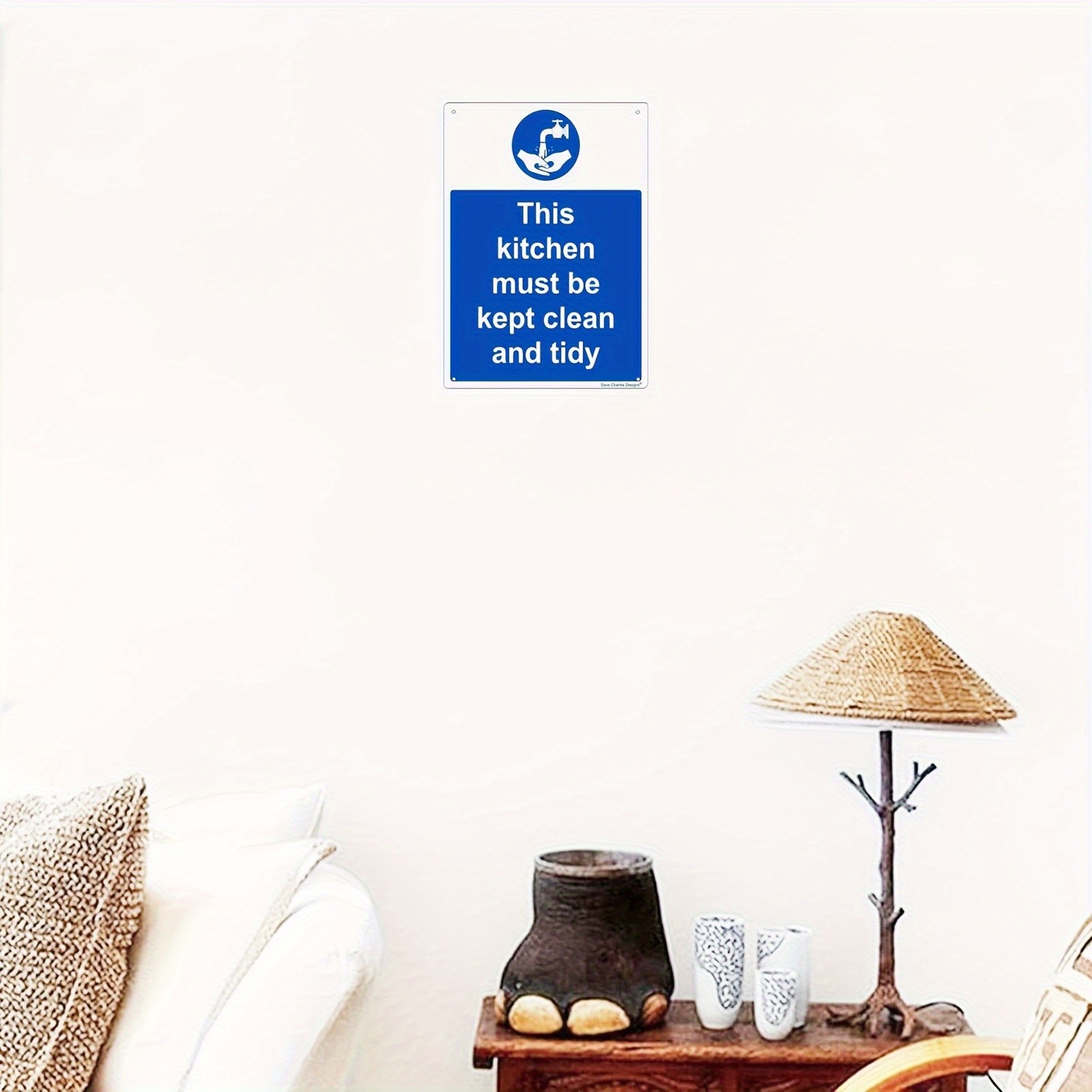 Kitchen Iron Sign 12×8 Inches Health Safety Reminder