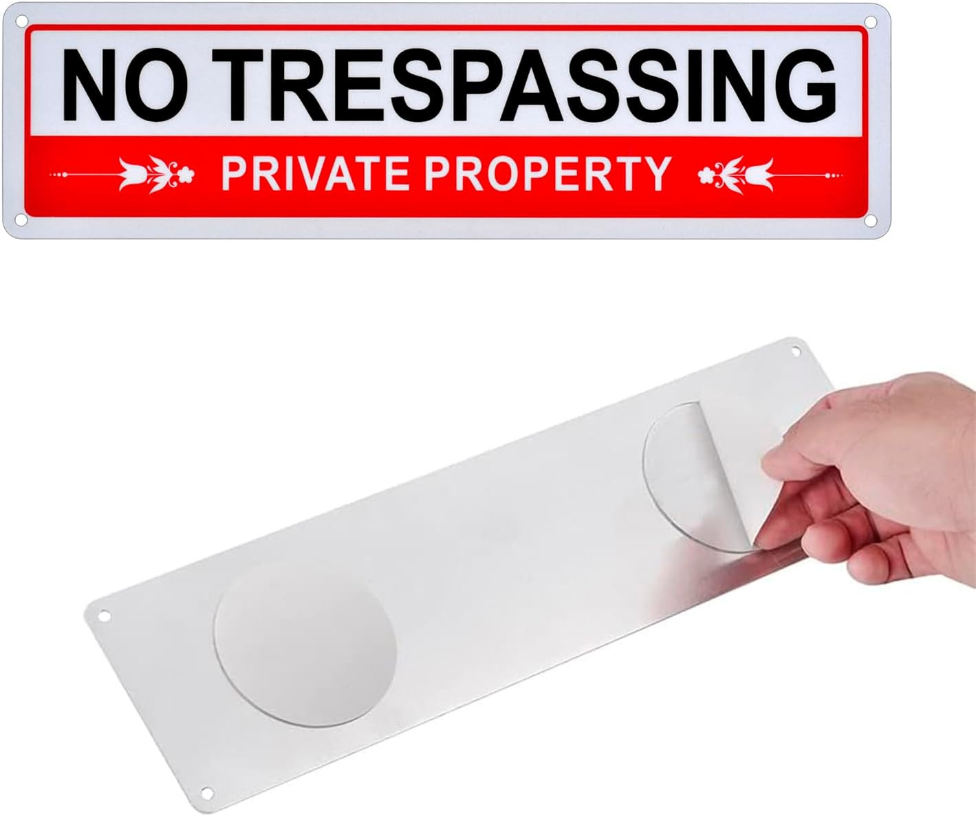 Kichwit 2 Pack Private Property No Trespassing Metal Sign for House Door or Fenc