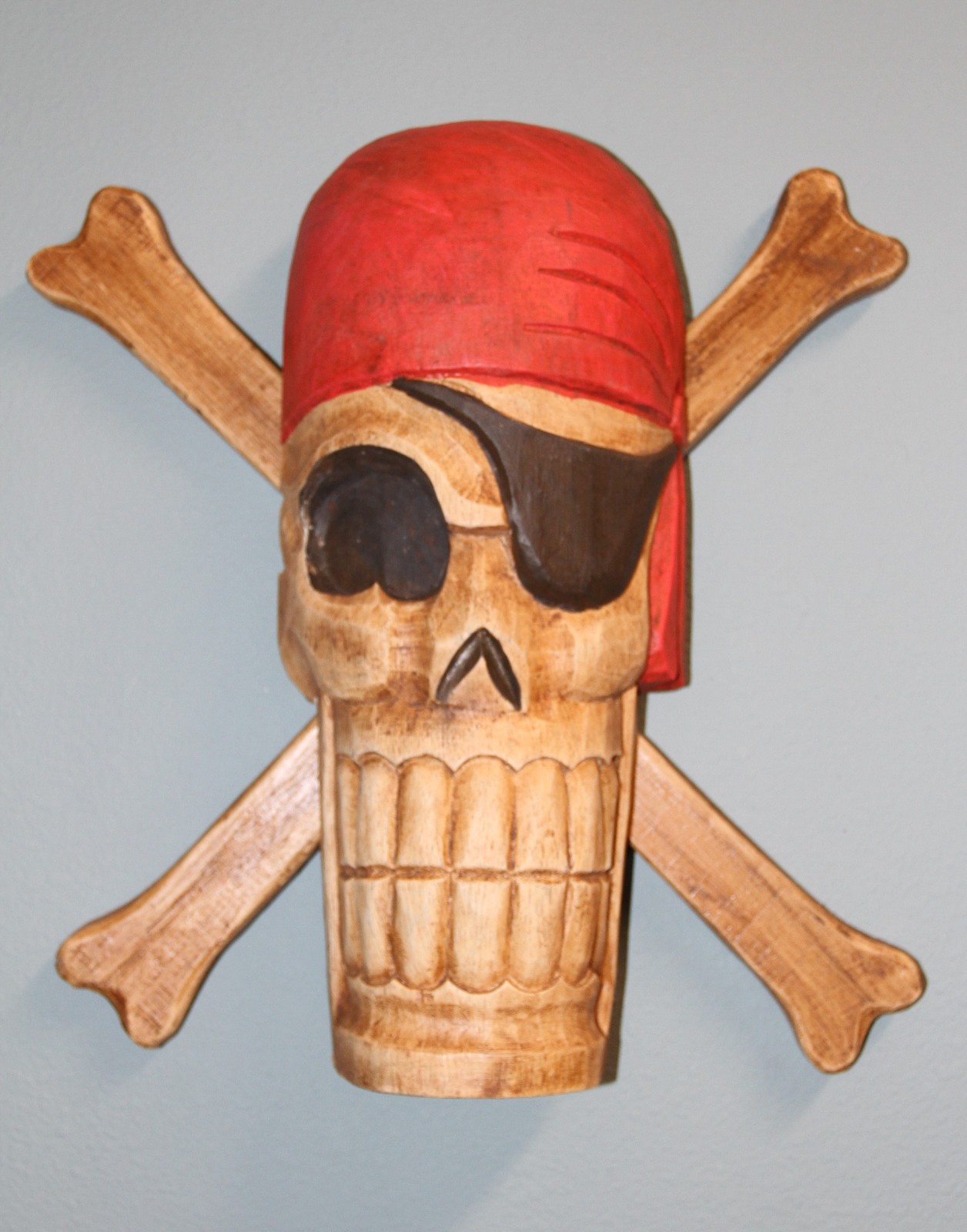 PIRATE / Large Wood Wall Hanging Pirate / Jolly Rodgers / Pirate Room Display