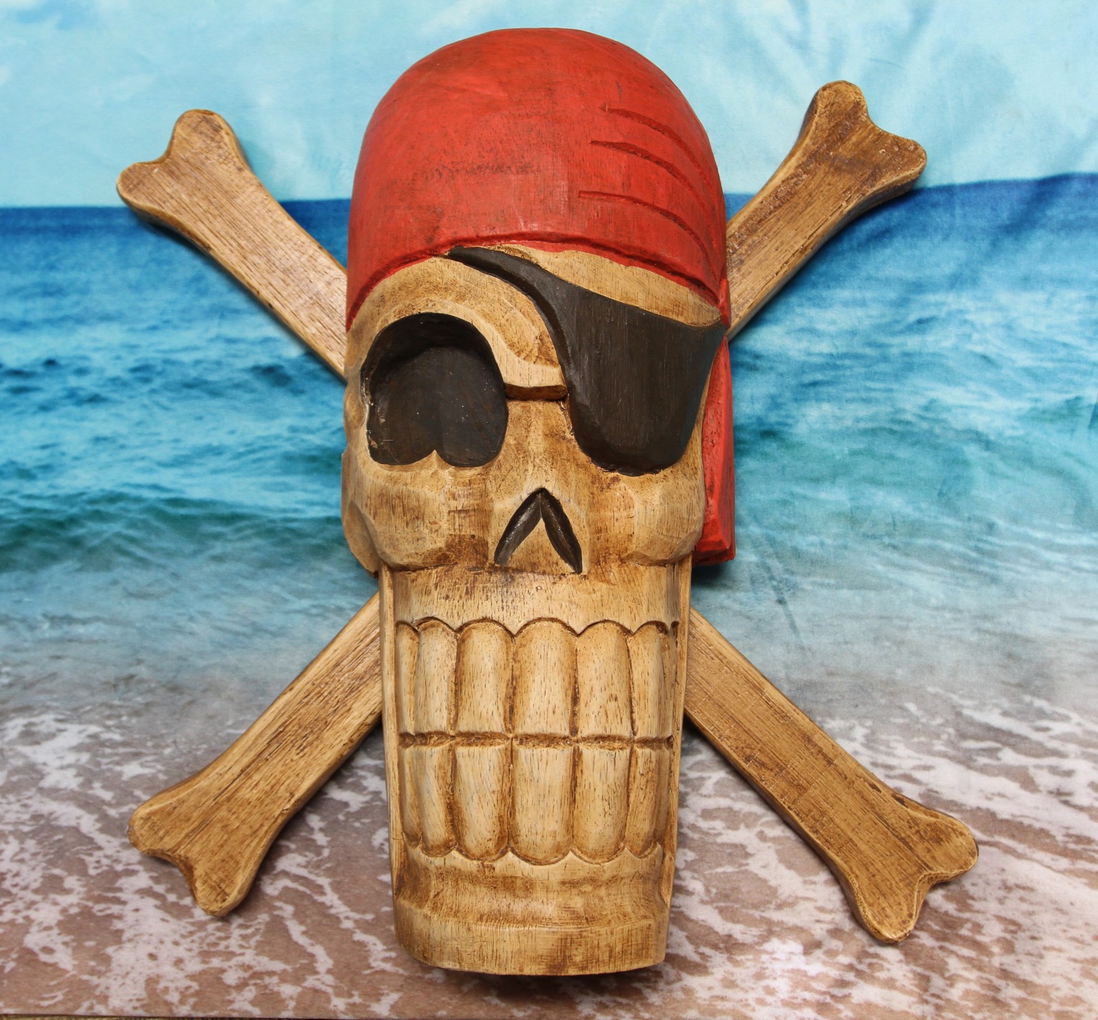 PIRATE / Large Wood Wall Hanging Pirate / Jolly Rodgers / Pirate Room Display