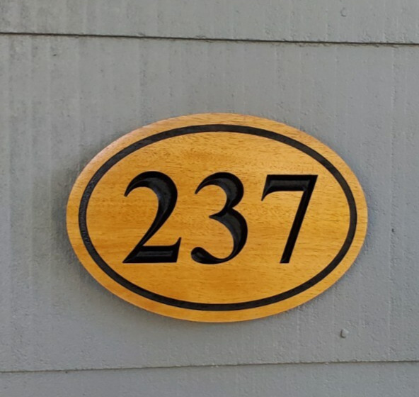 Custom House Sign Number Plaque Outdoor Wood Caved Personalized Home Oval