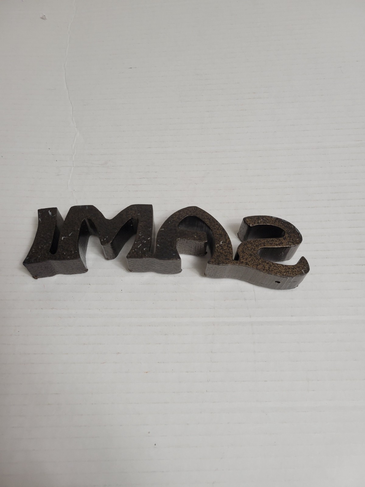 Metal 3D Effect Freestanding “SAMI” Letter Sign Antique Brown/Black Small 8in
