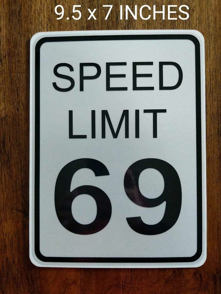 9.5″ Speed Limit 69 Sign Indoor Bedroom Home Decor Adult Humor Couples Wedding