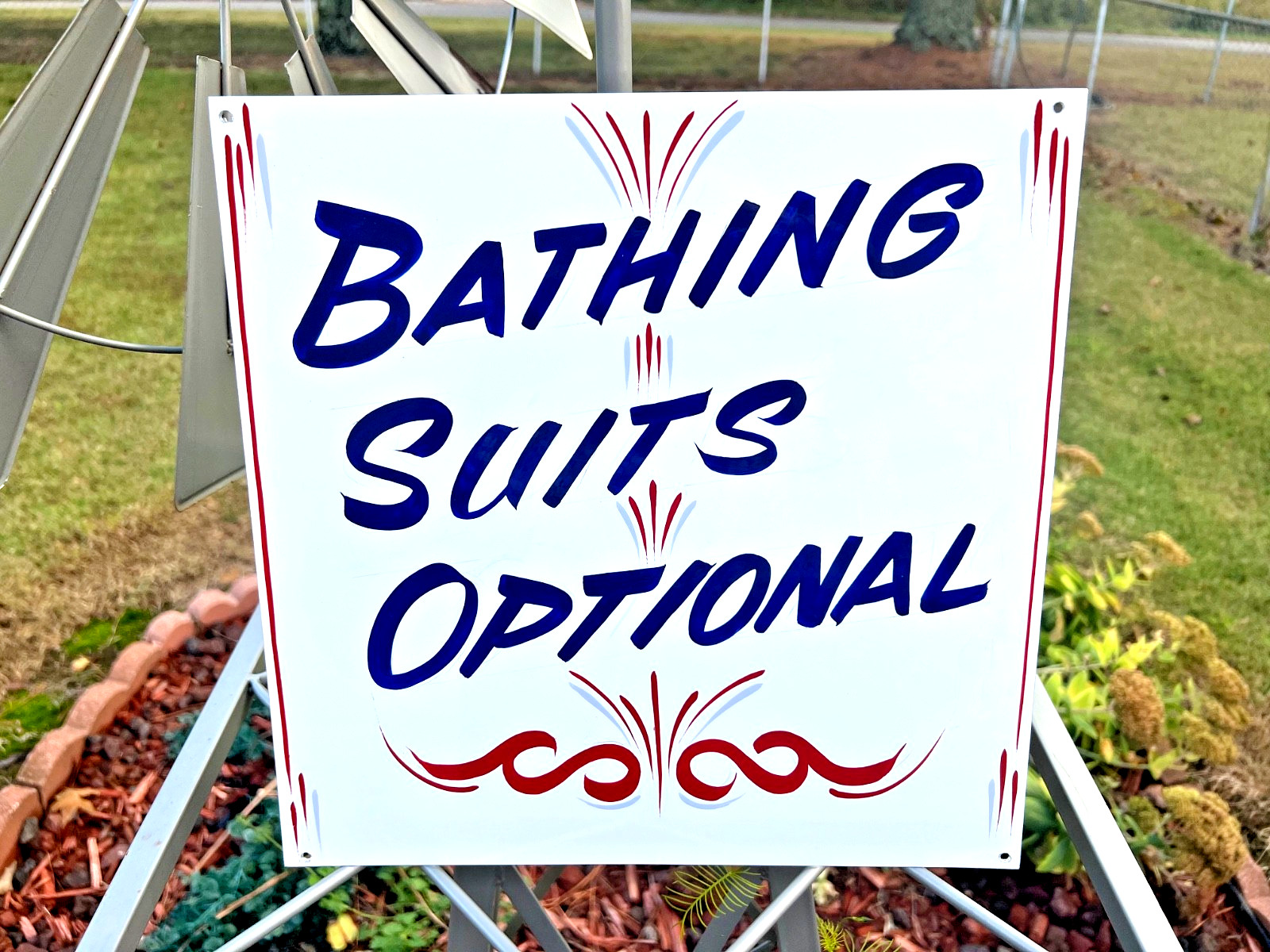 OOAK Hand Painted Lettered Old School Bathing Suits Optionl SIGN Pool Lake Decor