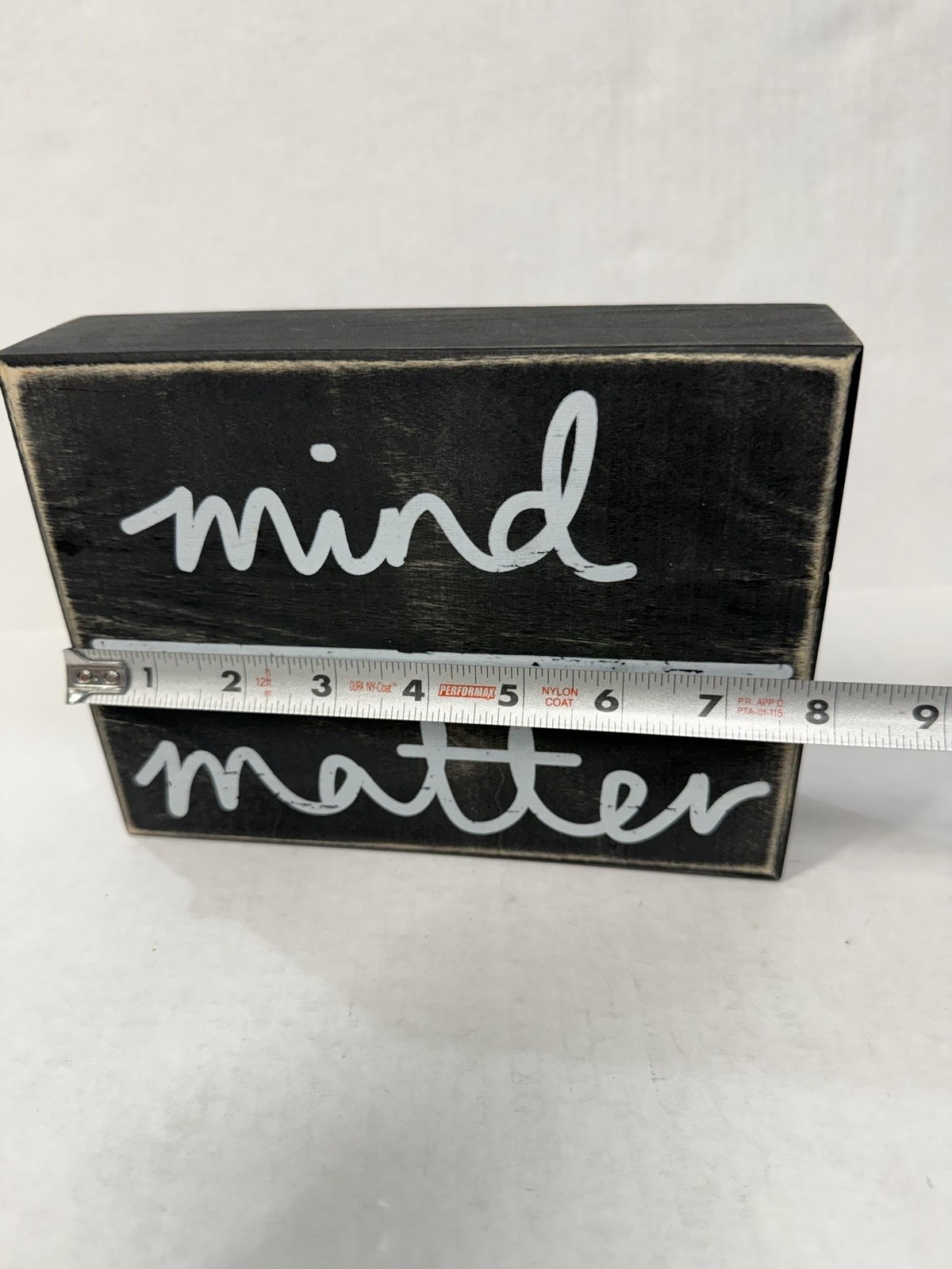 Rustic Black Wood Plaque Small Tabletop Decorative Mind Over Matter