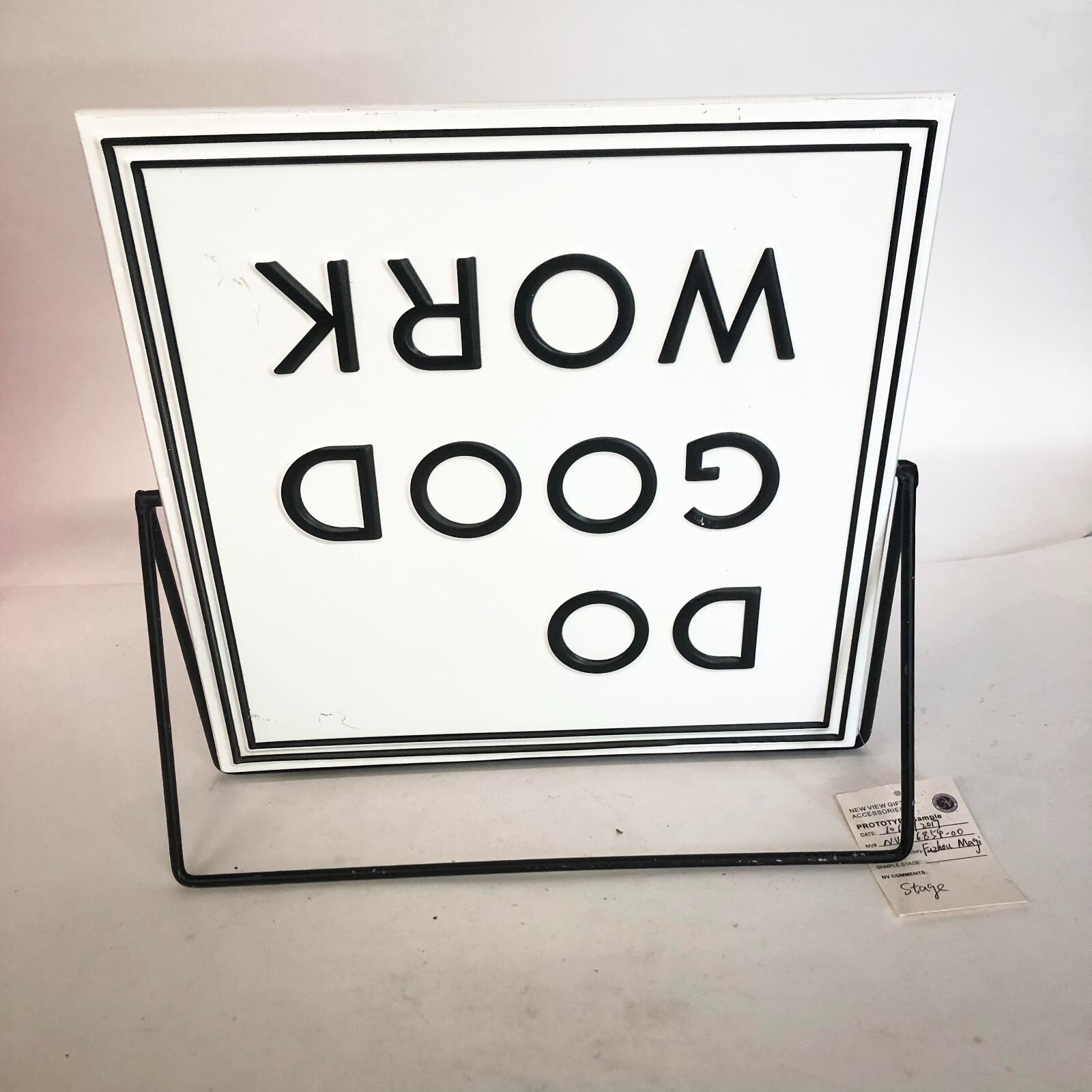 Rotating Metal Frame Inspirational Quotes, White,Double Print Signage with Stand