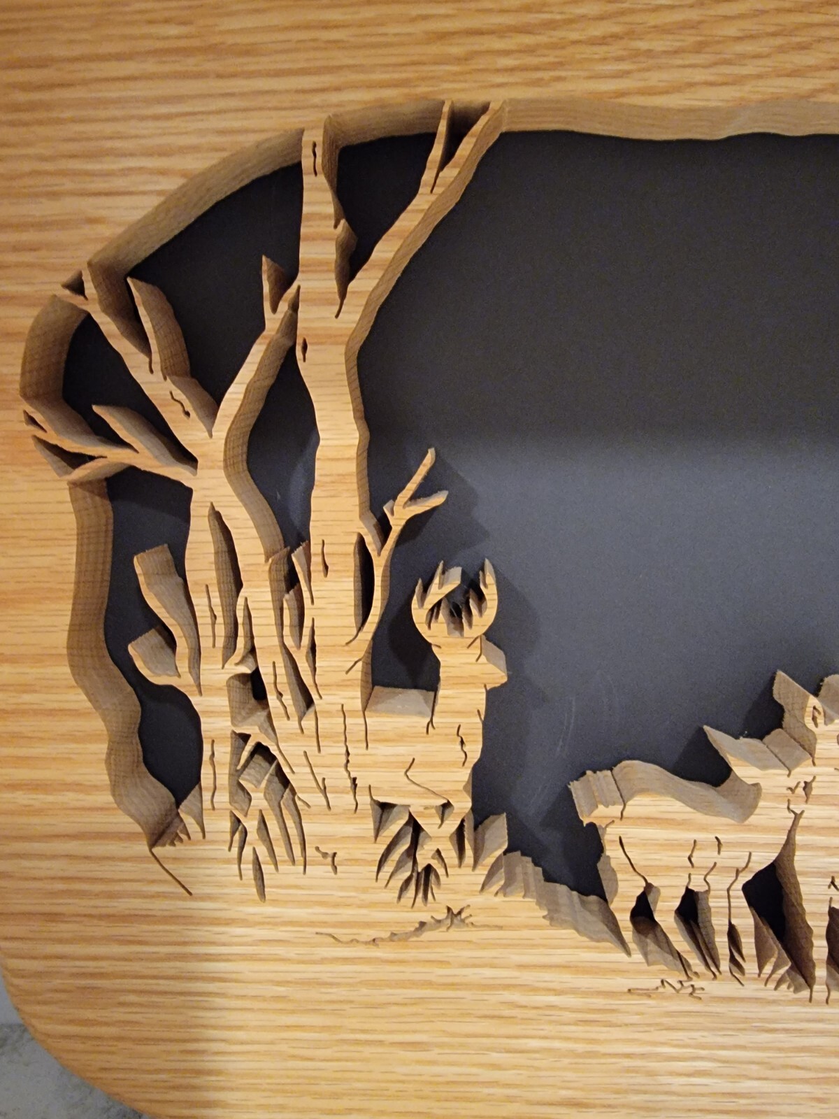 Deer Bow Hunting Handcrafted Wood/Wooden Laser Cut Art 18 X 14 Picture VTG
