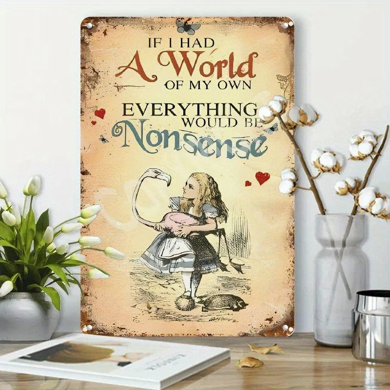 Alice In Wonderland Movie Metal Sign Book Film Decorative Vintage-Look 8x12in