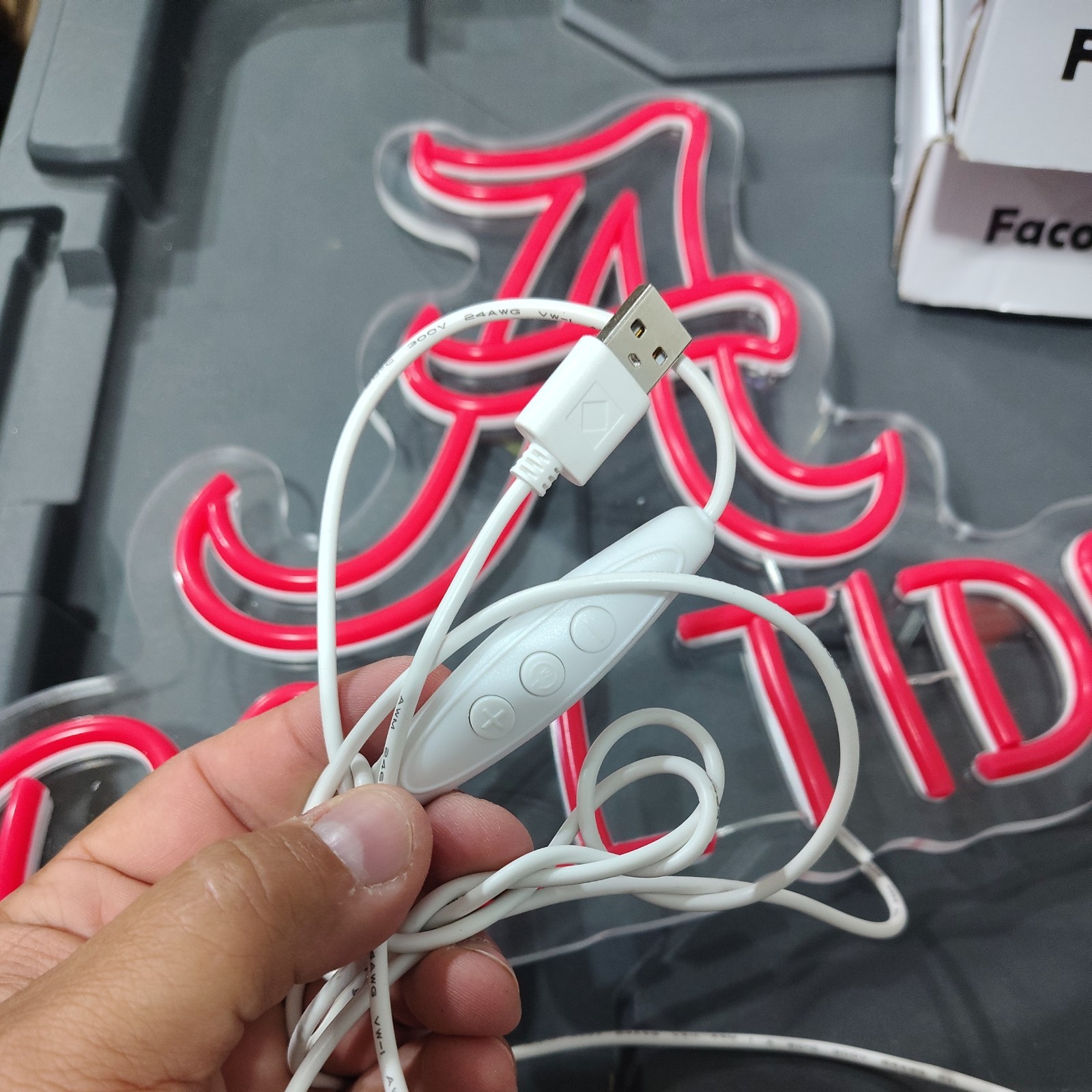 Football Neon Wall Sign LED Light Man Cave Bar Dorm Alabama crimson tide roll