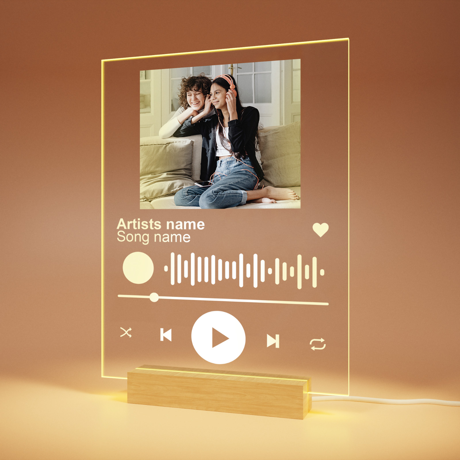 Valentines Day Gift | Custom Acrylic Song Plaque | Acrylic Spotify Plaque