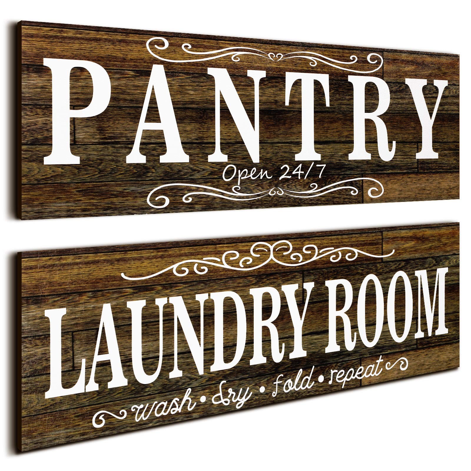 2 Pieces Pantry Sign Laundry Room Wooden Sign Farmhouse Laundry Room Hanging