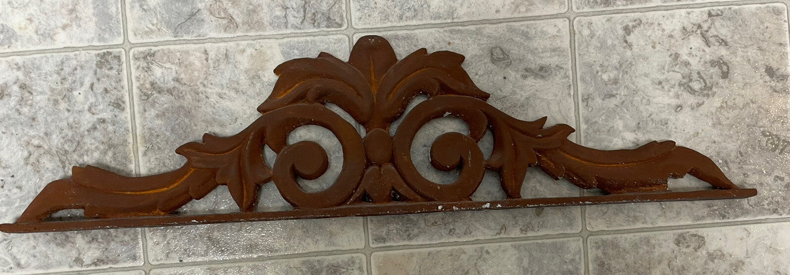 24 x 6” Metal Wall Sign Rustic Farmhouse Scroll Door Wall Topper Decór Vintage