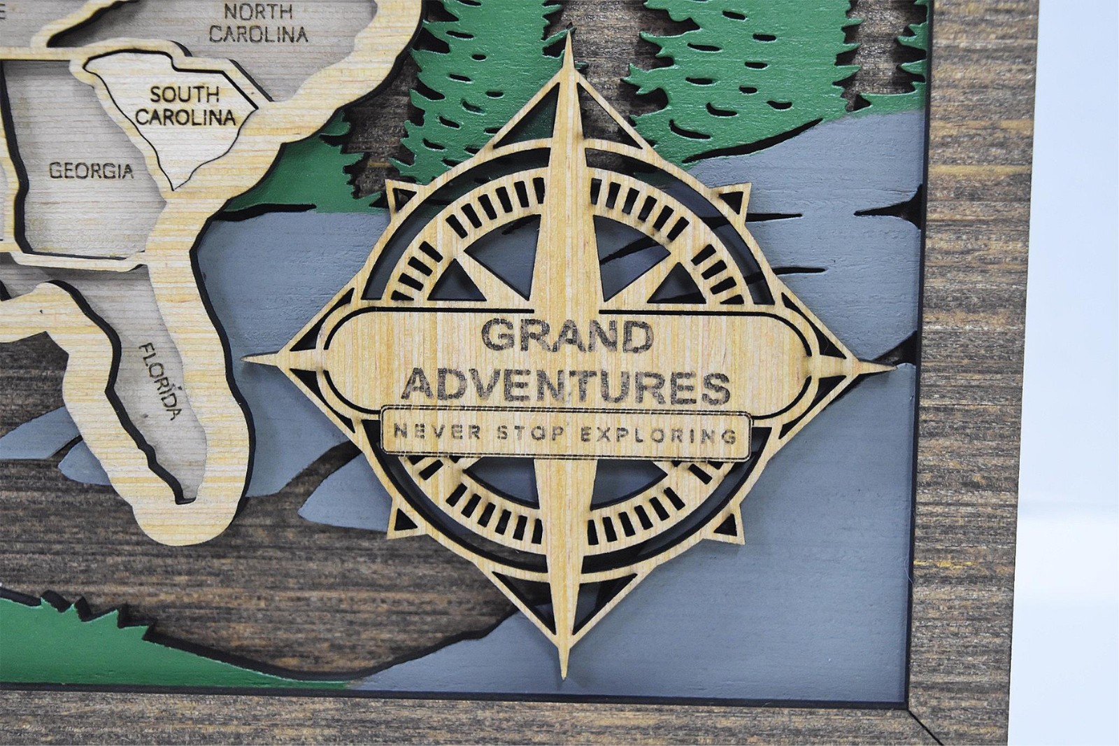 United States Travel Map State Tracker Roadtrip Traveler Handmade Gift 16×10