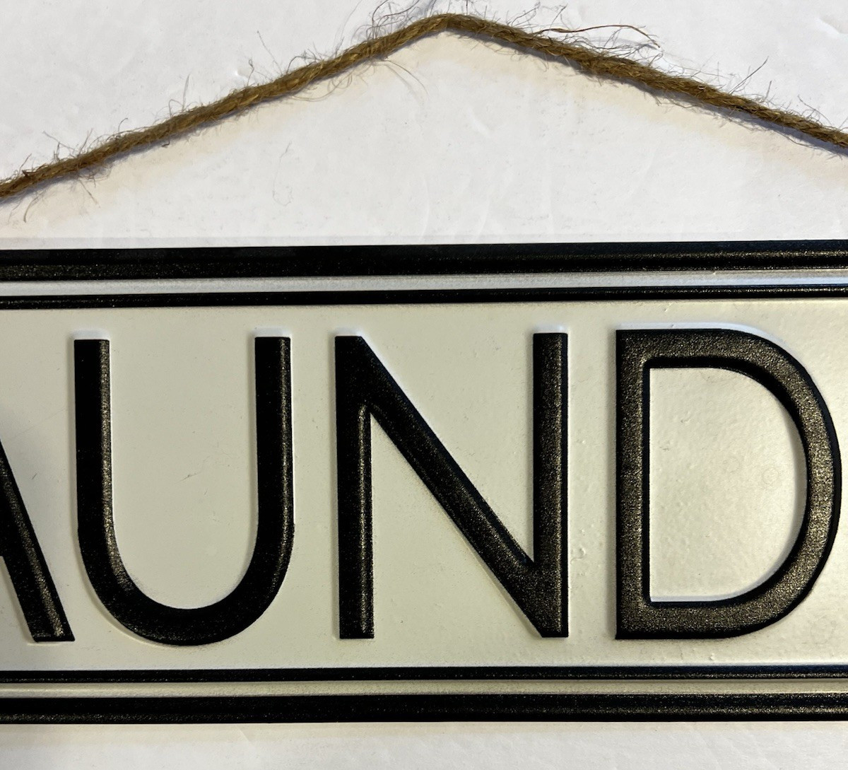 15″ X 4″ Metal Laundry Sign-Great Bathroom Decor-Classic Black & White Design