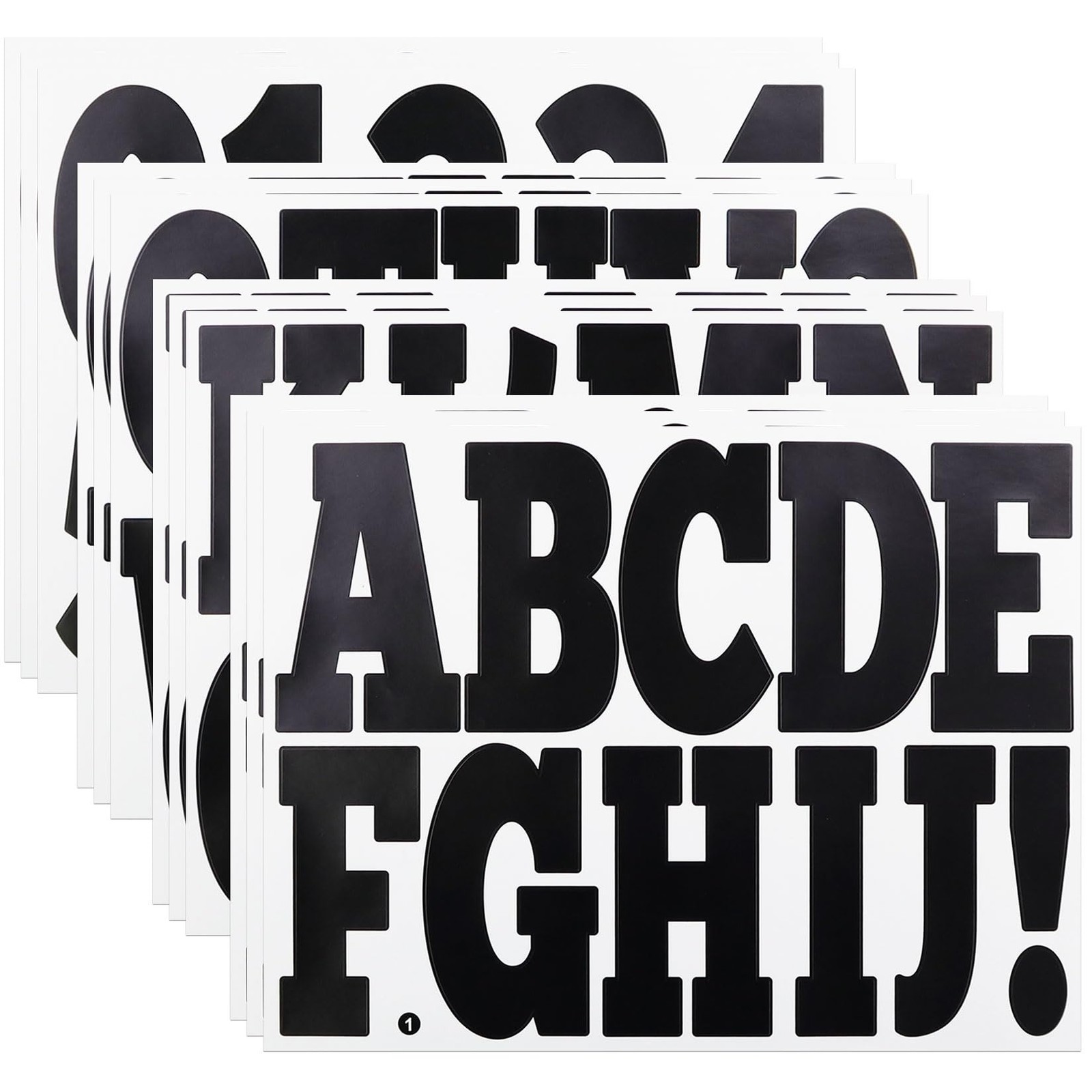 4 Inch Letter Stickers, Vinyl Self Adhesive Alphabet Number-12 Sheets Black