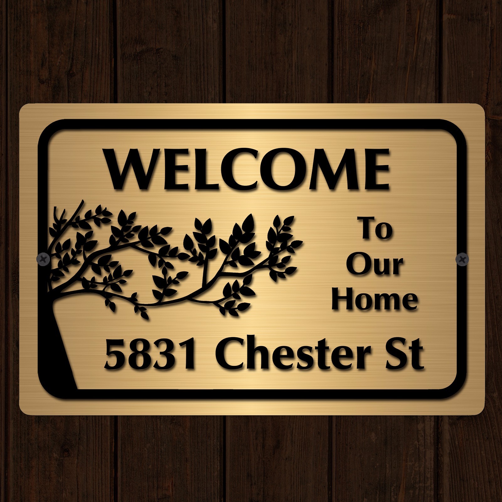 Custom Home Address Plaque Aluminum Metal 12″ x 8″ House Number Sign