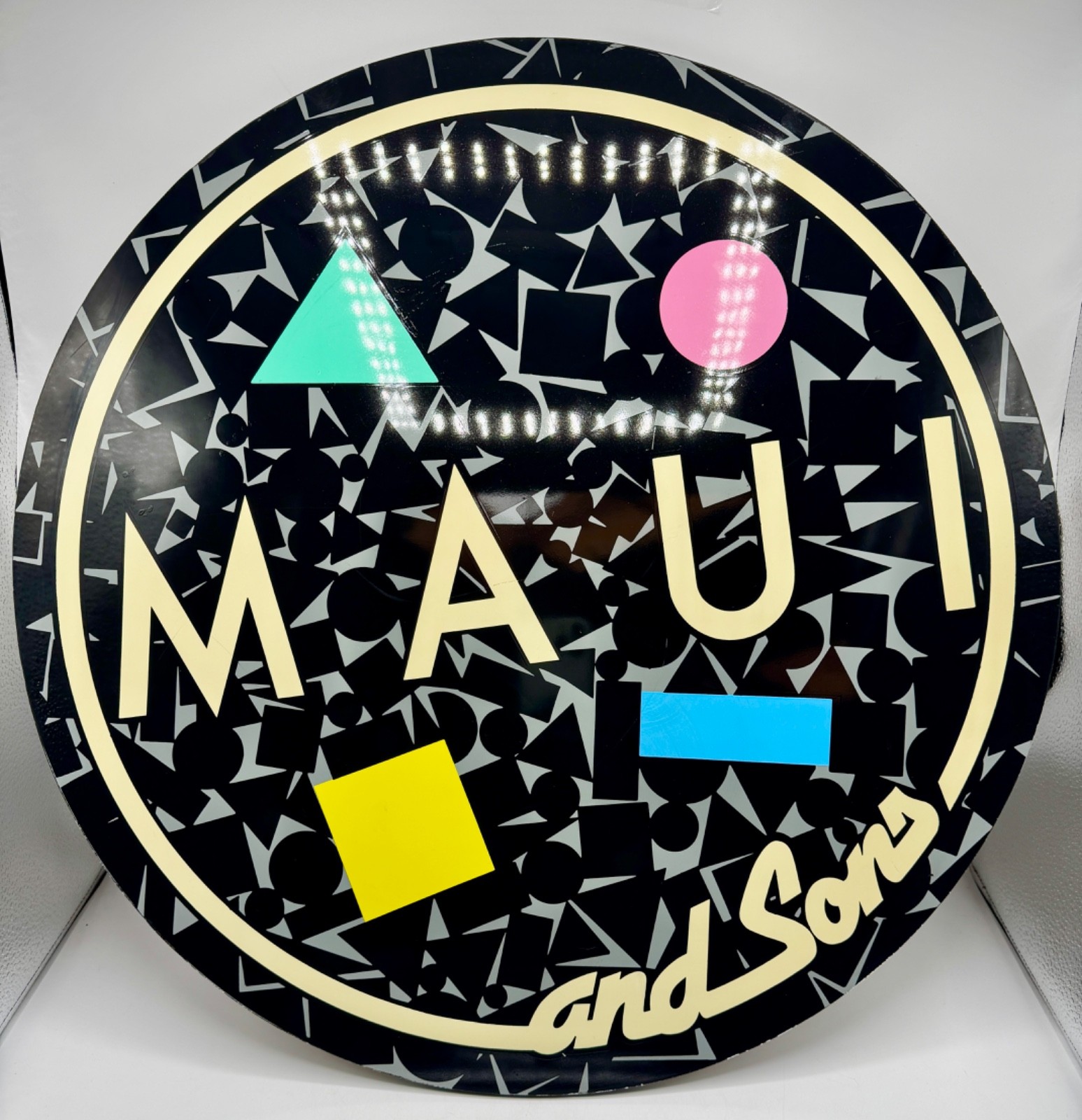 Maui & Sons Vintage Retail Sign Display Surfboard Wall Plaque 22″