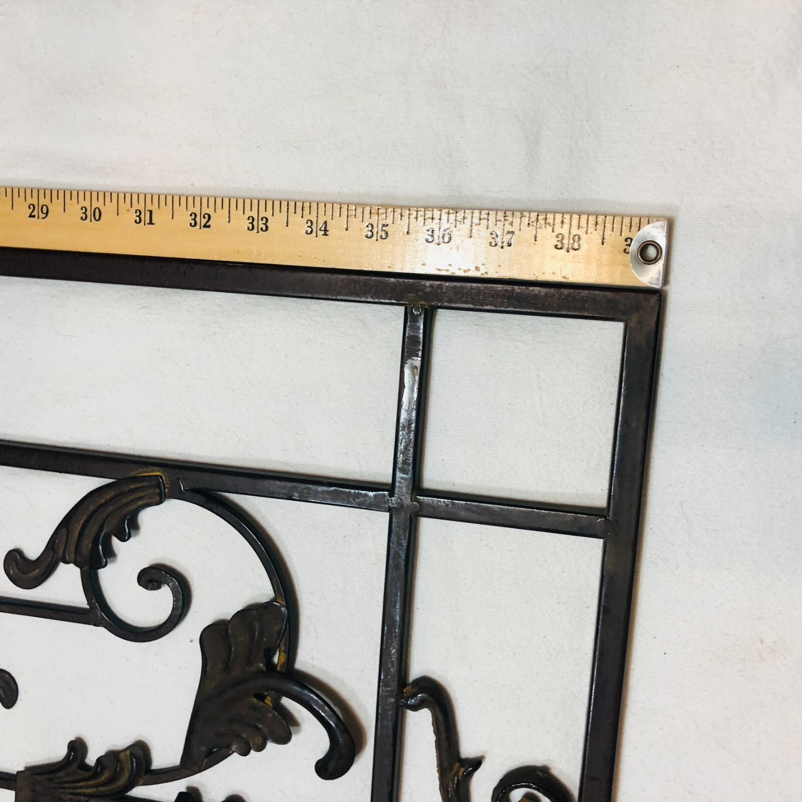Wrought Iron Rectangular Rustic Wall Decor Scroll Design 39 in x 19.5 in