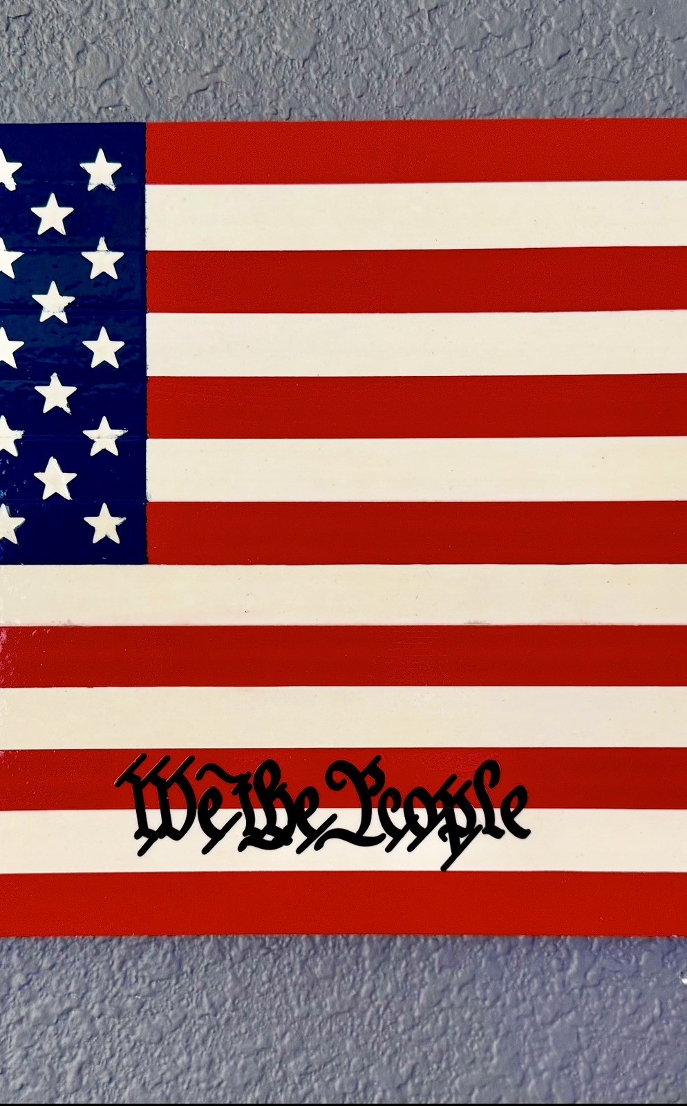 Handmade Wooden American Flag “We The People” wall hanging